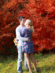 Outdoor walking turn into something x-rated with this horny blonde teen