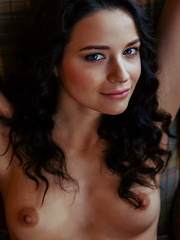 Ardelia A sensually strips her sexy lingerie on the couch.