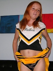 Nude Petite Redhead Cheerleader Modeling Nude