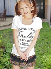 Asian cutie Rei Matoba posing outdoor