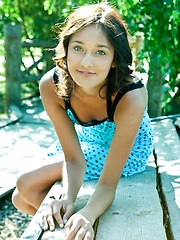 Chandra hairy bush compliments her natural and youthful appeal, and carefree beauty as she strips her blue-dotted dress and lounge under the golden afternoon sun.