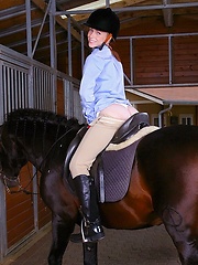 Amazing teen get drilled hard by her horse trainer in these hot red head teen fucking barn yard amateur pic set