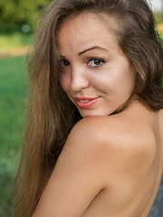 Arina G carefree allure, natural beauty, and sweet smile in a countryside shoot