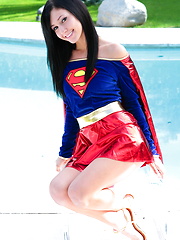 Mild mannered nerd Catie Minx reveals her super naughty powers as Supergirl