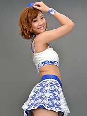 Ichika Nishimura Asian in long boots and short skirt is playful