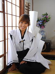 Nice Yuuno Hoshi teases and poses for camera