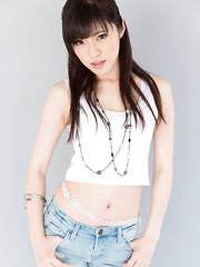 Sexy Japanese model Yurikawa Sara posing in high heels