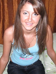 Playful teen swallows a dick from head to balls