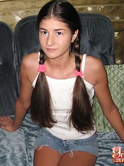 Babe with funny pigtails turns a sex action into a game